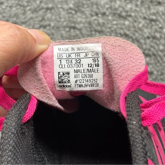 Kids Adidas Goletto VI Firm Ground Soccer Cleats, Black/Shocking Pink, Size US 1 - Picture 6 of 6